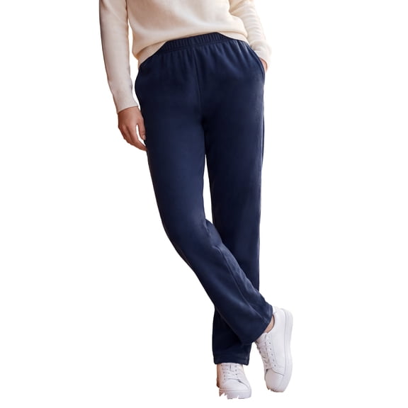 Woman Within Plus Size Petite 7-Day Straight-Leg Elastic-Waist Stretchy Knit Pant