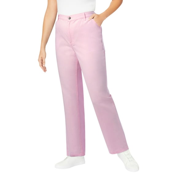 Woman Within Plus Size Petite Back-Elastic All-Cotton Denim Carpenter Jeans