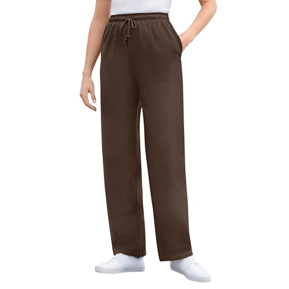 Woman Within Plus Size Petite Better-Fleece Pull-On Drawstring Sweatpants