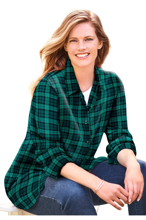 Plus Size Petite Classic Flannel Shirt