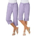 thumbnail image 1 of Woman Within Plus Size Petite Convertible Length Cargo Capri/Bermuda, 1 of 6