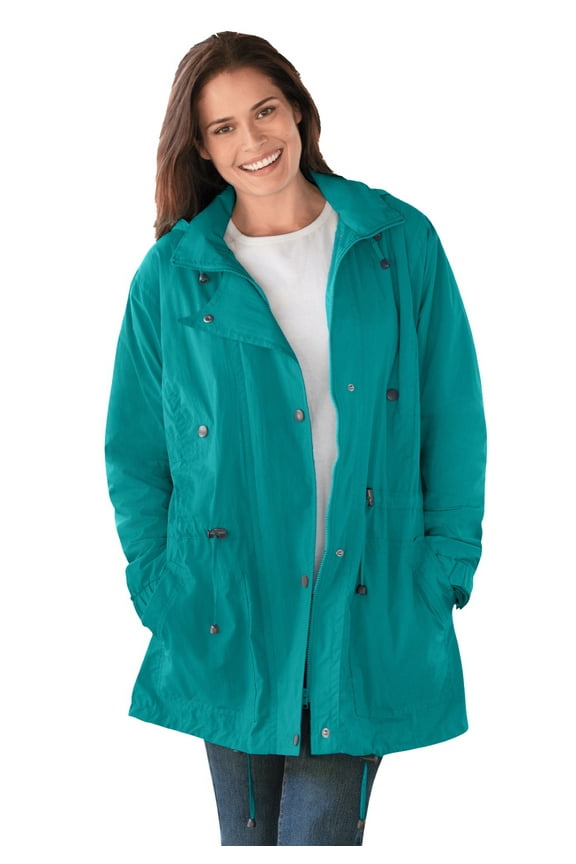 Plus Size Petite Fleece-Lined Taslon Anorak