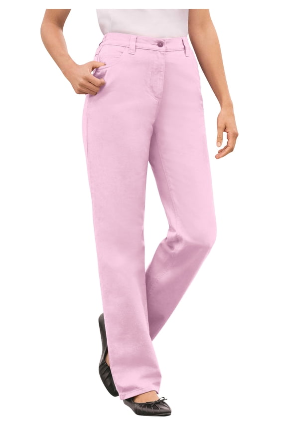 Plus Size Petite Perfect Back-Elastic Gap-Free Straight-Leg Cotton Jeans