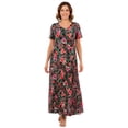thumbnail image 1 of Woman Within Plus Size Petite Printed Short-Sleeve Crinkle Maxi Dress, 1 of 6