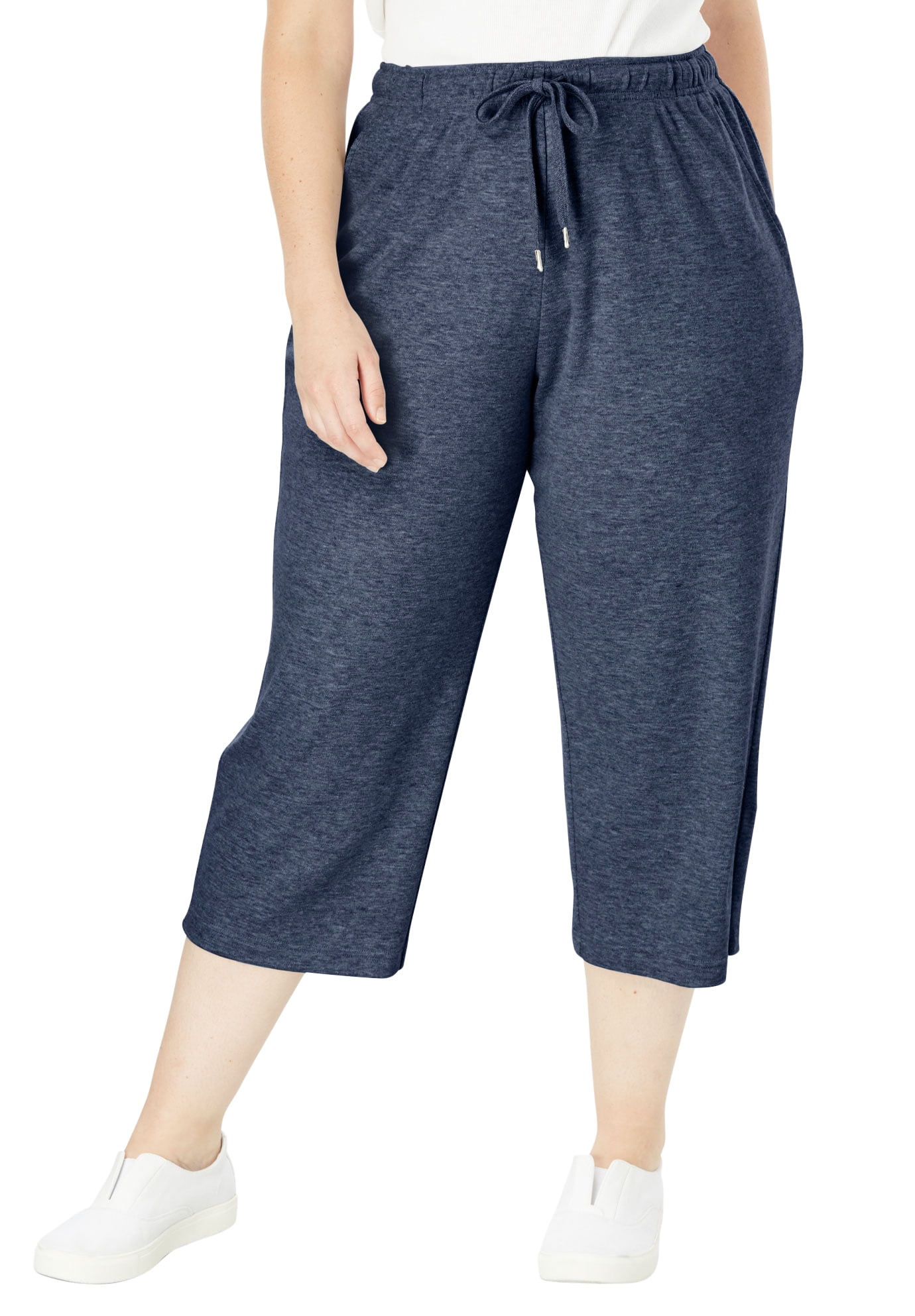 Woman Within Plus Size Petite Sport Knit Capri Pant Pants - Walmart.com