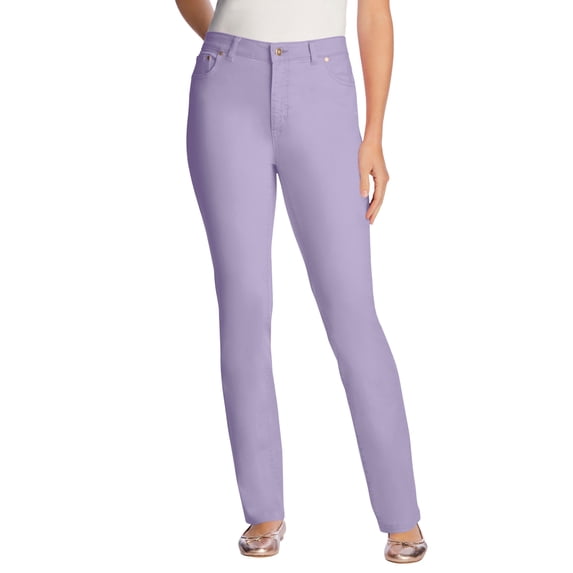 Woman Within Plus Size Petite Stretch Denim 5-Pocket Straight-Leg Jeans