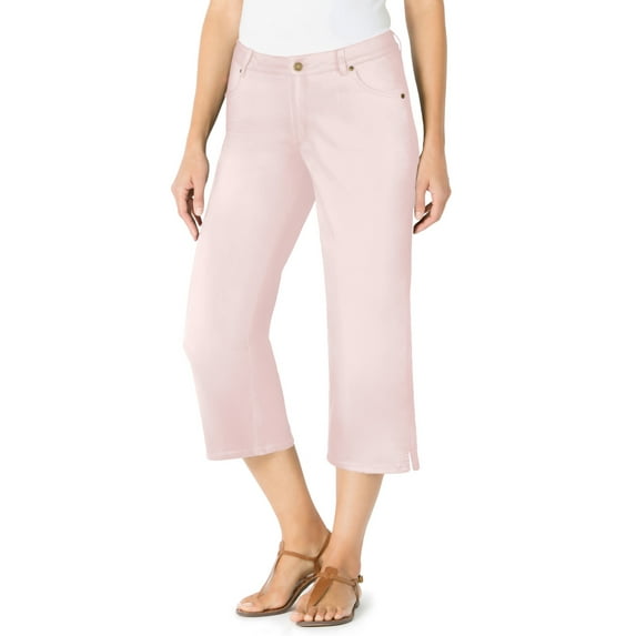 Woman Within Plus Size Petite Stretch Denim Five-Pocket Capri Jeans