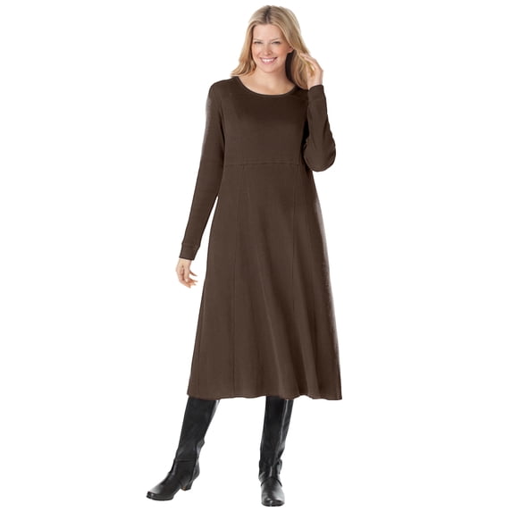 Woman Within Plus Size Petite Thermal Knit A-Line Dress