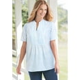 thumbnail image 1 of Woman Within Plus Size Pintucked Half-Button Tunic, 1 of 5