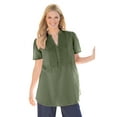 thumbnail image 1 of Woman Within Plus Size Pintucked Half-Button Tunic, 1 of 6