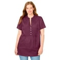 thumbnail image 1 of Woman Within Plus Size Pintucked Half-Button Tunic, 1 of 3