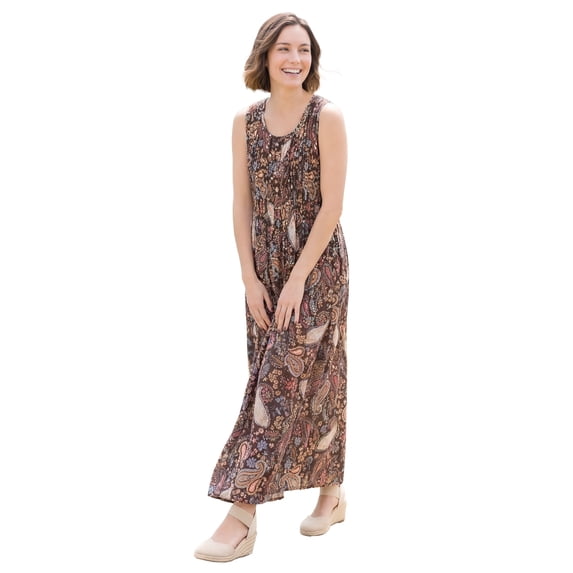 Woman Within Plus Size Pintucked Sleeveless Dress