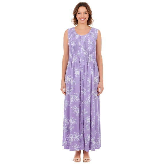 Woman Within Plus Size Pintucked Sleeveless Dress