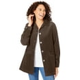 thumbnail image 1 of Woman Within Plus Size Pleat-Back Corduroy Jacket Long Oversized Barn Coat, 1 of 6