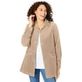 thumbnail image 1 of Woman Within Plus Size Pleat-Back Corduroy Jacket Long Oversized Barn Coat, 1 of 6