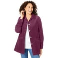 thumbnail image 1 of Woman Within Plus Size Pleat-Back Corduroy Jacket Long Oversized Barn Coat, 1 of 6