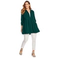 thumbnail image 1 of Woman Within Plus Size Pleated Jacket French Terry Long Oversized Sweatshirt, 1 of 1