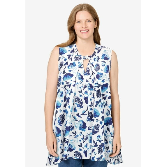 Woman Within Plus Size Pleated Tank