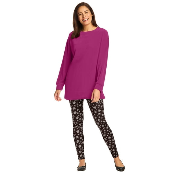 Woman Within Plus Size Plush Velour Tunic Sweatshirt