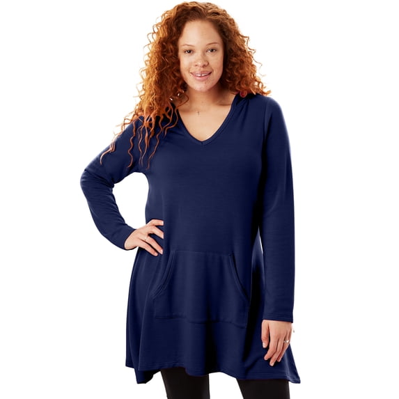 Woman Within Plus Size Pocket Hoodie Sweatshirt