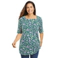 thumbnail image 1 of Woman Within Plus Size Printed Perfect Square-Neck Tee, 1 of 2