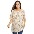 thumbnail image 1 of Woman Within Plus Size Printed Perfect Square-Neck Tee, 1 of 2