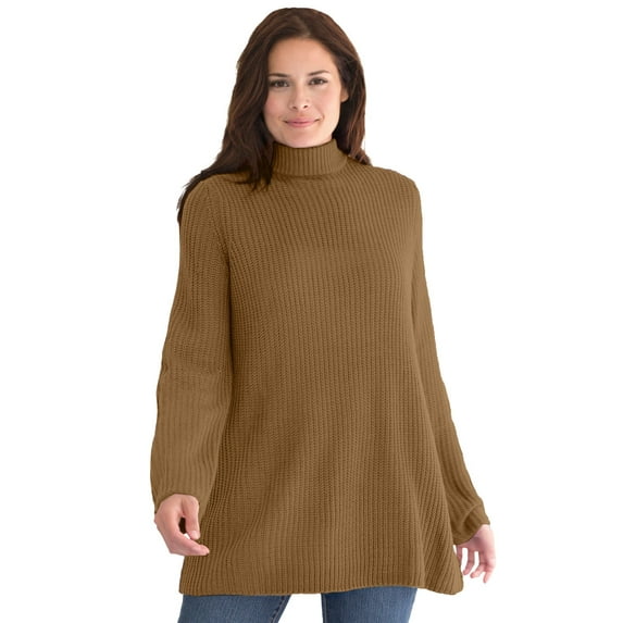 Woman Within Plus Size Pullover Shaker Swing Sweater