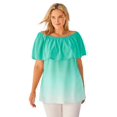 thumbnail image 1 of Woman Within Plus Size Ruffle Tee, 1 of 6