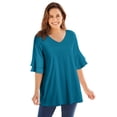 thumbnail image 1 of Woman Within Plus Size Ruffled Elbow-Sleeve Tunic, 1 of 6
