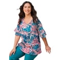 thumbnail image 1 of Woman Within Plus Size Ruffled Elbow-Sleeve Tunic, 1 of 6