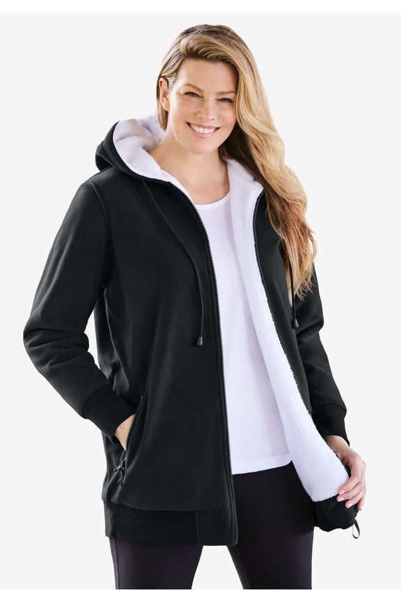 Plus Size Sherpa Fleece Jacket