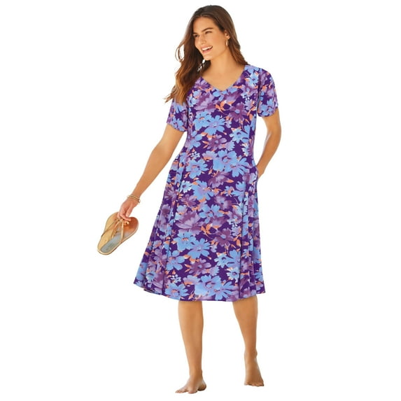 Woman Within Plus Size Short Crinkle Dress