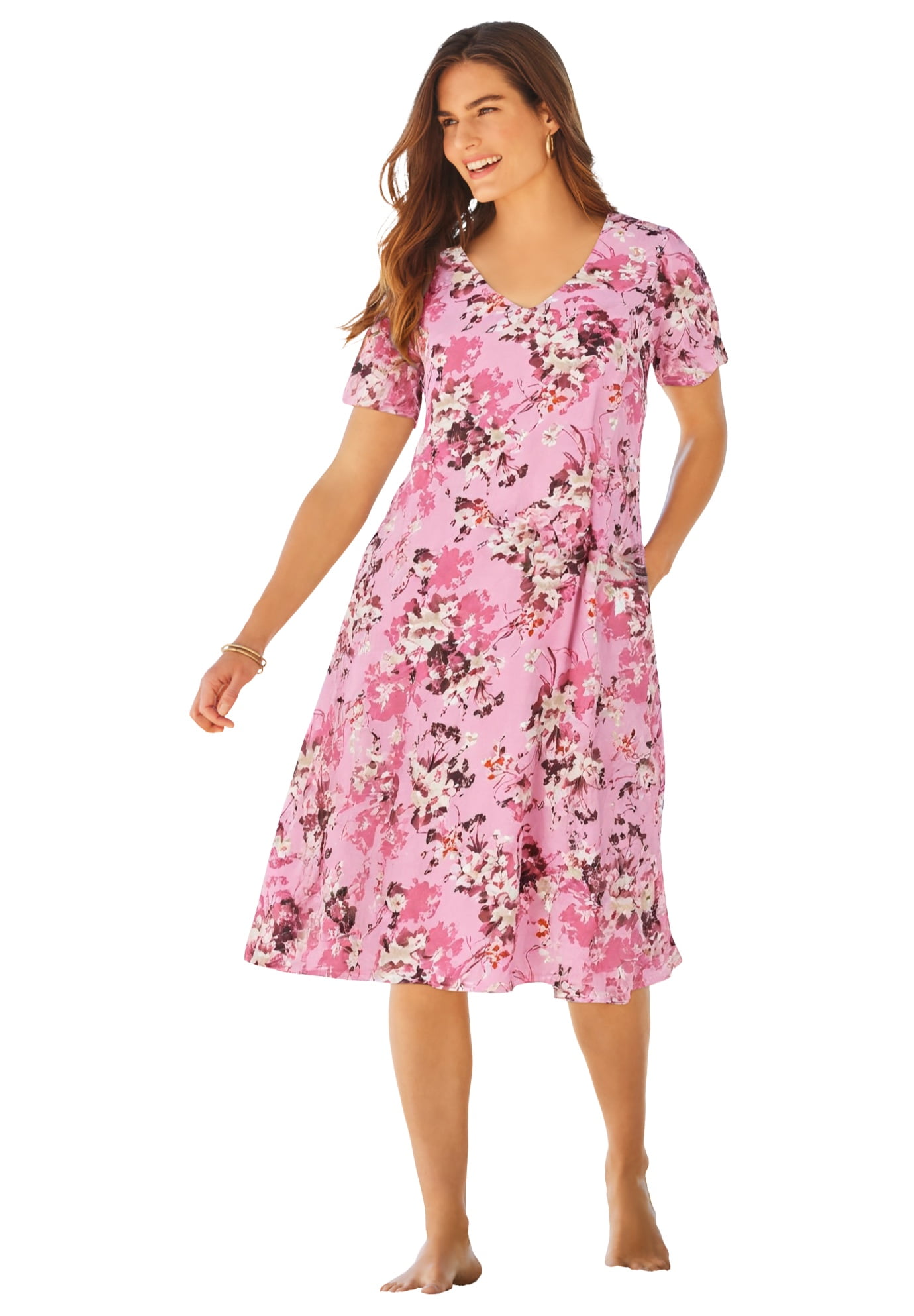 short crinkle dress Woman Within Short Crinkle Dress