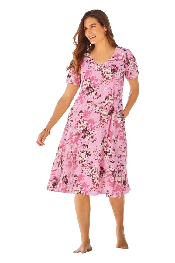 Plus Size Short Crinkle Dress