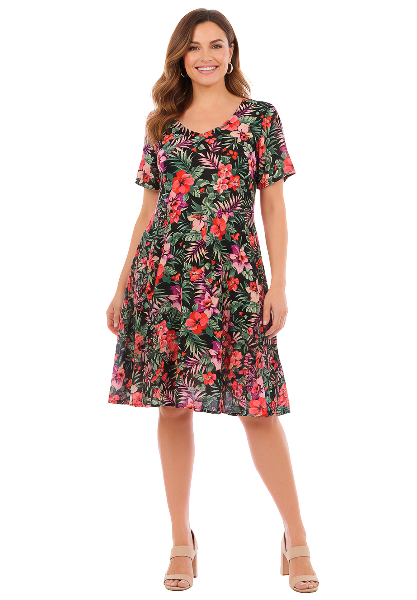 Woman Within Plus Size Short Crinkle Dress - Walmart.com Woman Within Plus Size Short Crinkle Dress - Walmart.com
