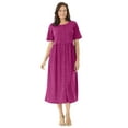 thumbnail image 1 of Woman Within Plus Size Short-Sleeve Button-Front Pocket Dress (Petite Available), 1 of 6