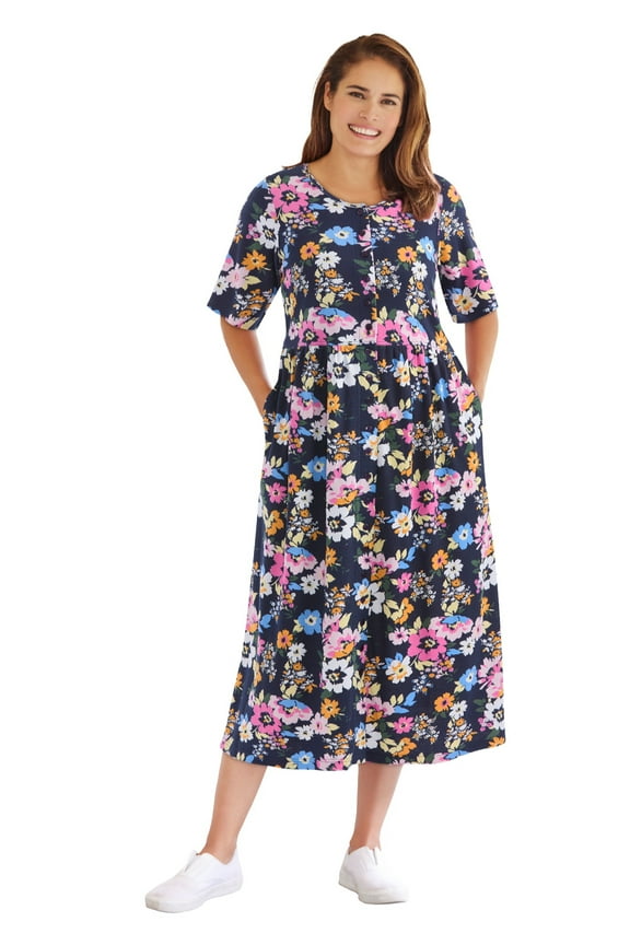 Plus Size Button-Front Essential Dress
