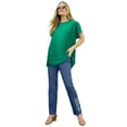 thumbnail image 1 of Woman Within Plus Size Short Sleeve Dolman Button Blouse, 1 of 5