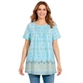 thumbnail image 1 of Woman Within Plus Size Short-Sleeve Pintucked Henley Tunic, 1 of 5