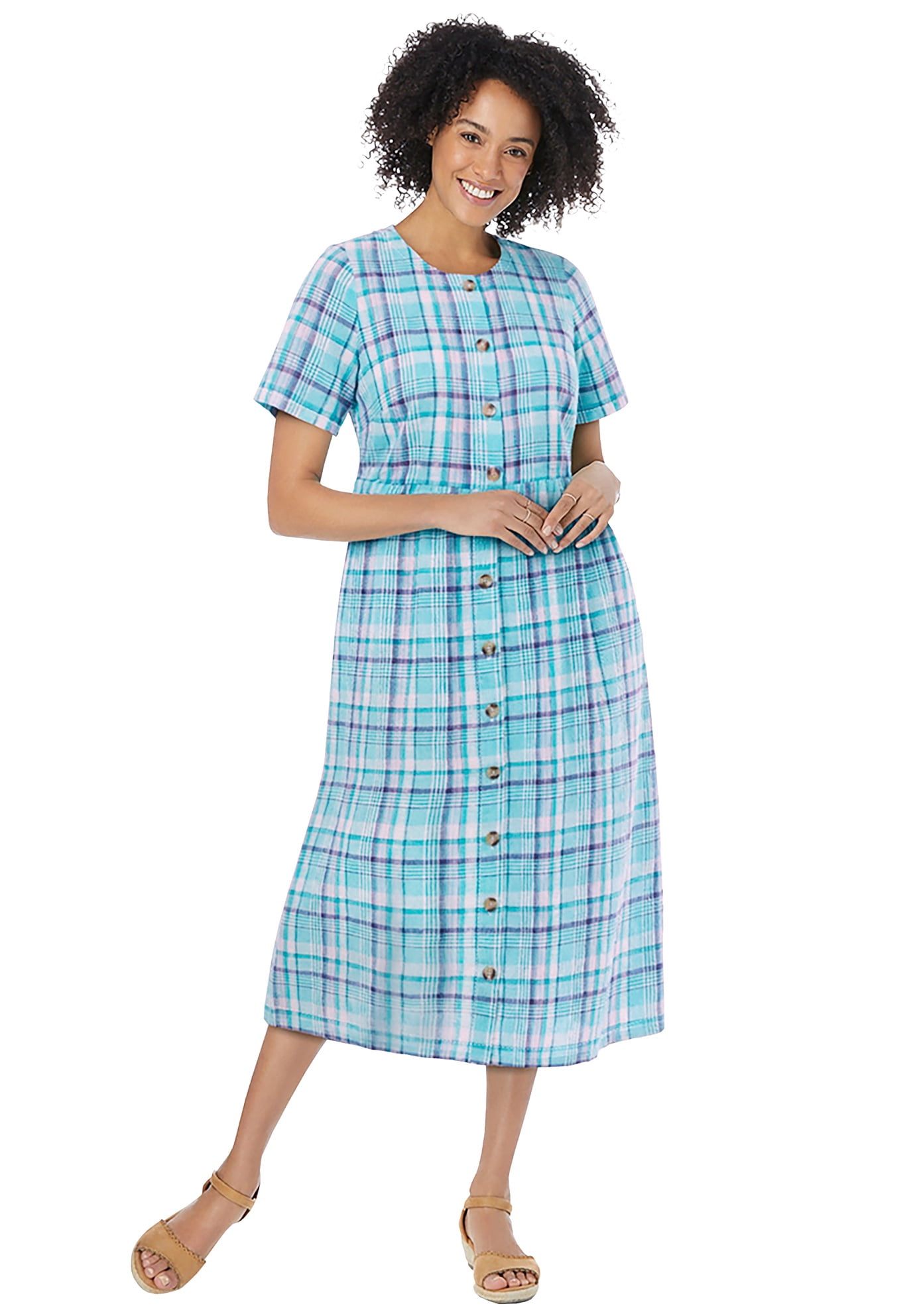 blue seersucker dress women Sail to Sable Seersucker V-Neck Flutter Sleeve Maxi Dress BLUE IKAT PRINT / XL / CAB2324R main image 0