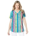 thumbnail image 1 of Woman Within Plus Size Short-Sleeve V-Neck Shirred Tee, 1 of 6
