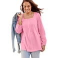thumbnail image 1 of Woman Within Plus Size Square-Neck Blouse, 1 of 2