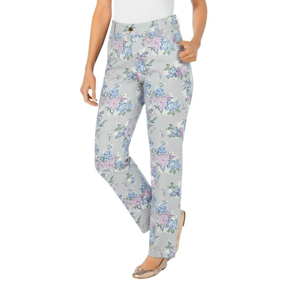Woman Within Plus Size Stretch Denim 5-Pocket Straight-Leg Jeans