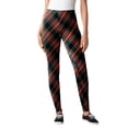 thumbnail image 1 of Woman Within Plus Size Stretch-Cotton Knit Pull-On Printed Leggings, 1 of 3