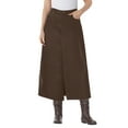 thumbnail image 1 of Woman Within Plus Size Stretch Denim Front-Slit Skirt, 1 of 2