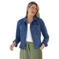 thumbnail image 1 of Woman Within Plus Size Stretch Denim Jacket Cropped Jean Jacket, 1 of 6