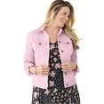 thumbnail image 1 of Woman Within Plus Size Stretch Denim Jacket Cropped Jean Jacket, 1 of 6