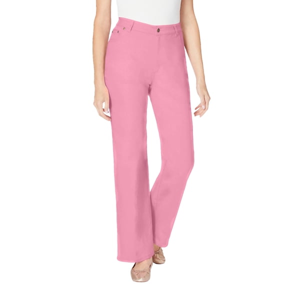 Woman Within Plus Size Stretch Denim Wide-Leg Five-Pocket Jeans