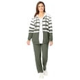 thumbnail image 1 of Woman Within Plus Size Striped Full Zip Jacket Set, 1 of 4