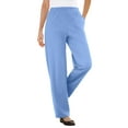 thumbnail image 1 of Woman Within Plus Size Tall 7-Day Knit Ribbed Straight-Leg Pull-On Pants, 1 of 3